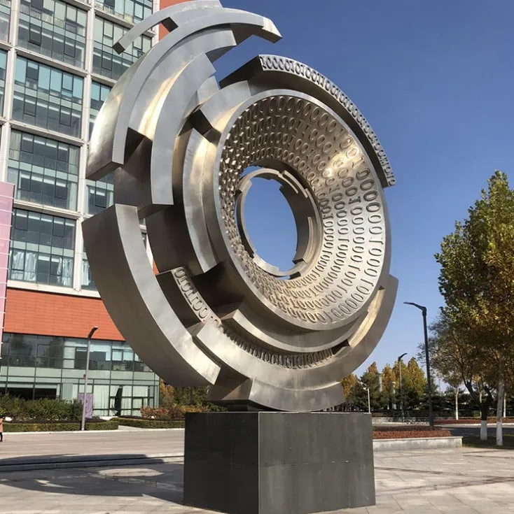 Large Outdoor Public Square Decorative Huge Landmark Metal Stainless Steel Tree Sculpture