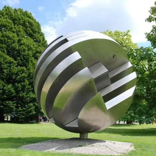 Large Outdoor Stainless Steel Hollow Ball World Globe Sculpture Flower Sphere Statue