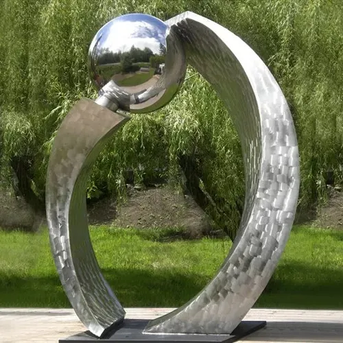 Large Popular Stainless Steel Abstract Ball Sculpture Statue Sphere for Garden