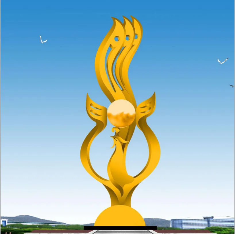 Large Size Abstract Metal Stainless Steel Sculpture for City Decoration