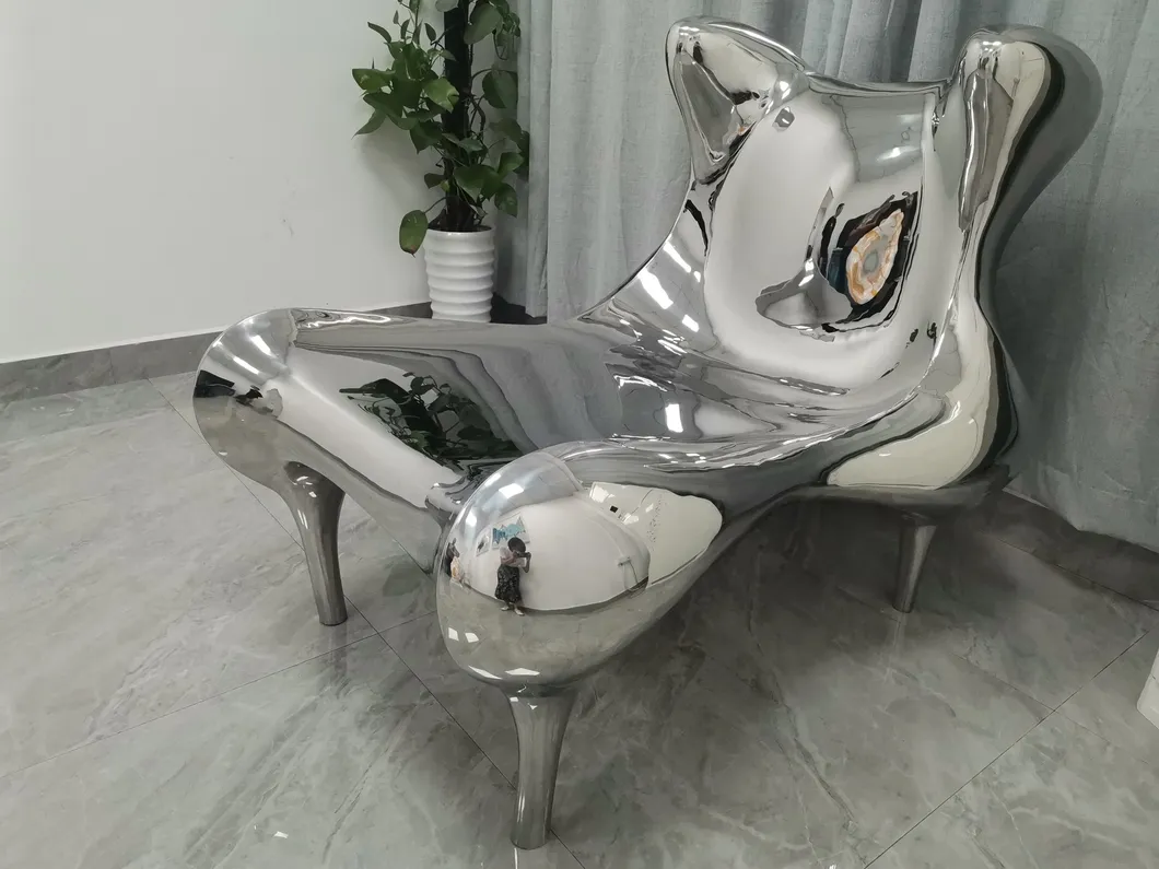 Leisure Modern Living Room Stainless Steel Art Furniture Wingback Chair Sofa