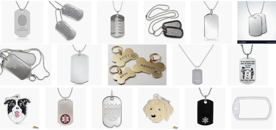 Lovely Customized Poppy Dog Bone Blank Dog Tags