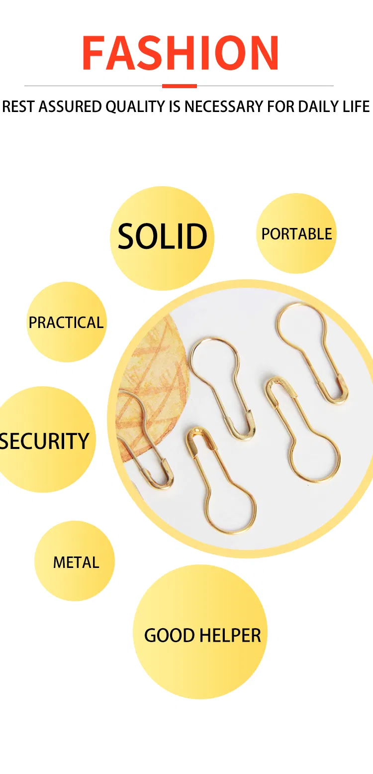 Metal Black Safety Gourd Bulb Pin for Clothing Crafting and DIY