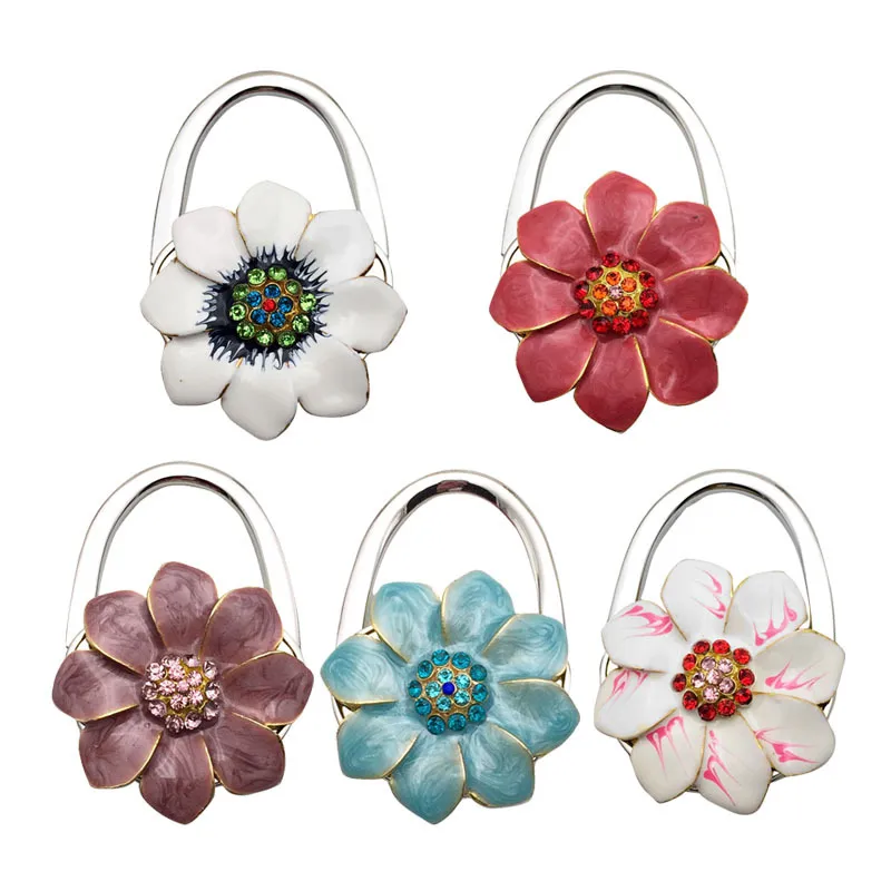 Metal Folding Flower Shape Hangbag Bag Purse Hook Hanger Holer