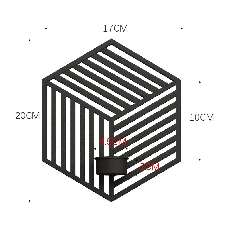 Metal Iron Fashion Personalized Wall-Hung Candlestick Ornaments Candle Holder Wall Home Decoration