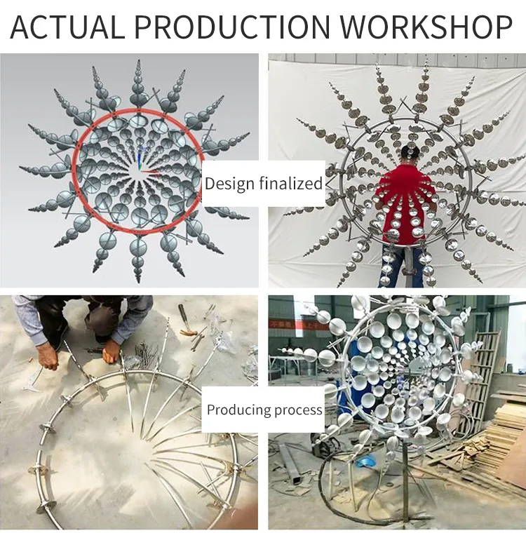 Metal Kinetic Wind Spinner Sculpture for Garden Decoration