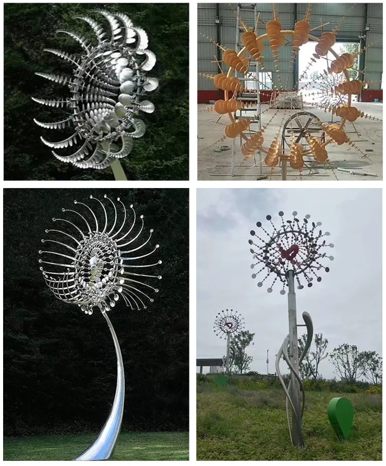 Metal Kinetic Wind Spinner Sculpture for Garden Decoration
