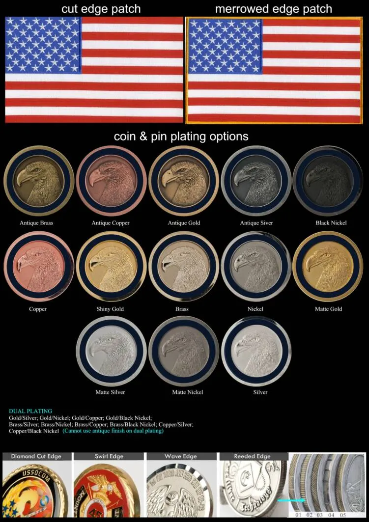 Metal Souvenir Medal Navy Marine Corps Military Air Force 3D Challenge Coin for Promotional Gift