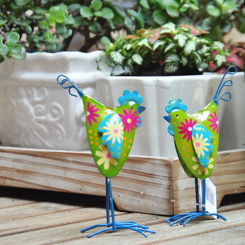 Metal Yard Art Sculptures Metal Animals Frog Bird Statues