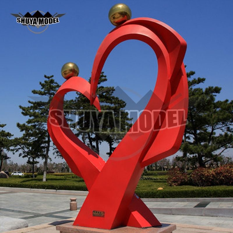 Mirror Polished Decoration Man Push Ball Round Stainless Steel Sphere Sculpture