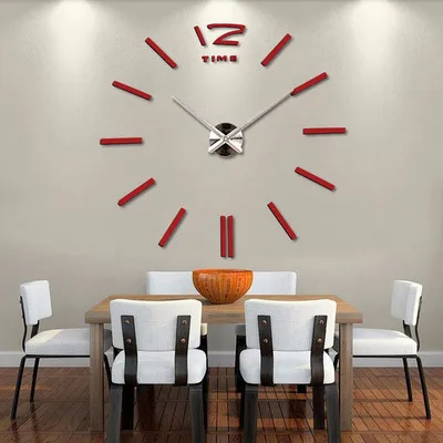 Mirror Stickes Frameless Large Roman Numerals Wall Clock