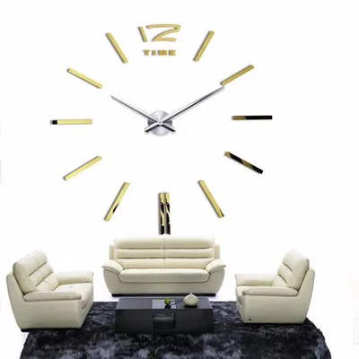 Mirror Stickes Frameless Large Roman Numerals Wall Clock