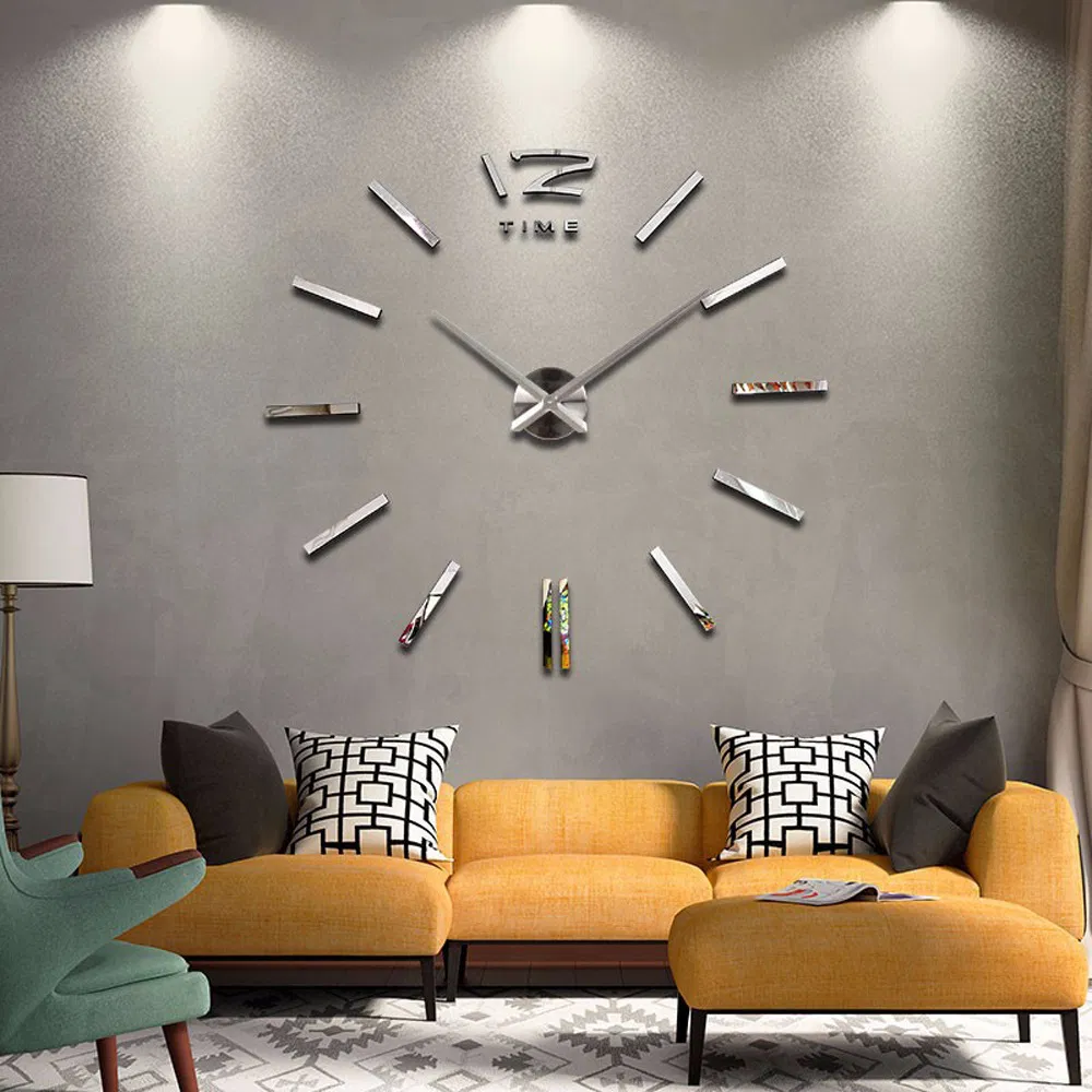 Mirror Stickes Frameless Large Roman Numerals Wall Clock