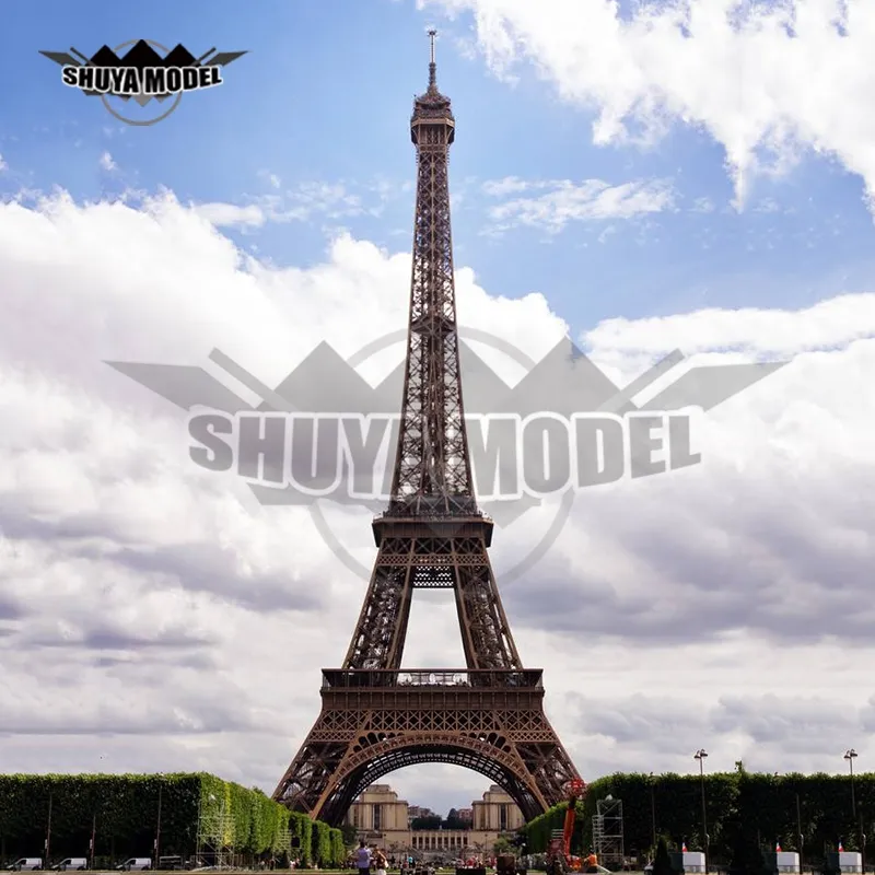 Modern Art Outdoor Abstract Stainless Steel Eiffel Sculpture Outdoor Decorative Metal Iron Tower Statue