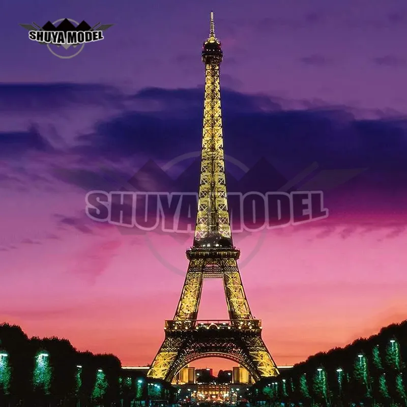 Modern Art Outdoor Abstract Stainless Steel Eiffel Sculpture Outdoor Decorative Metal Iron Tower Statue