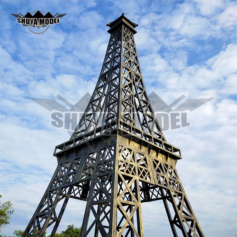 Modern Art Outdoor Abstract Stainless Steel Eiffel Sculpture Outdoor Decorative Metal Iron Tower Statue