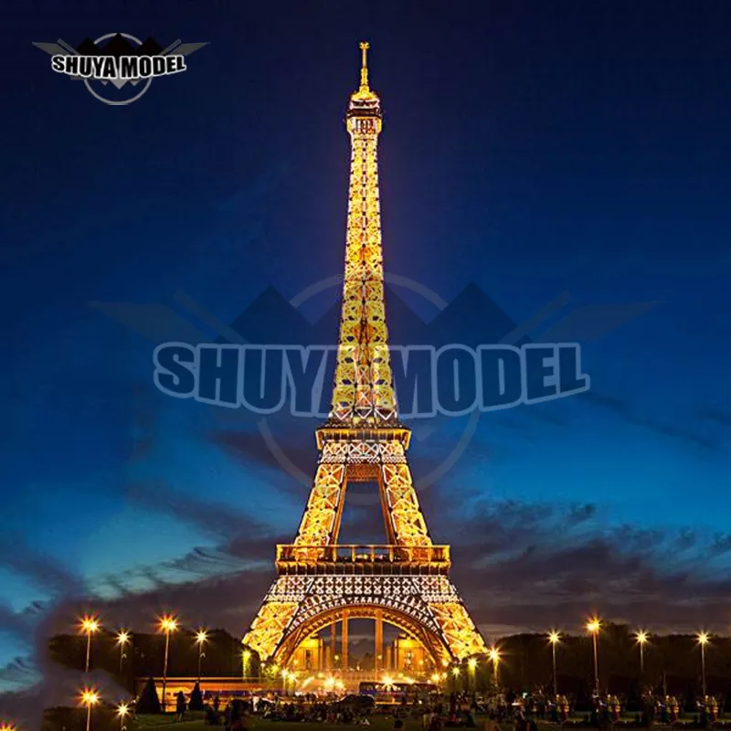 Modern Art Outdoor Abstract Stainless Steel Eiffel Sculpture Outdoor Decorative Metal Iron Tower Statue