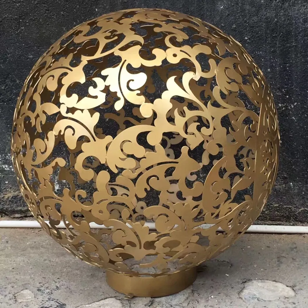 Modern Large Stainless Steel Hollow Sphere Sculpture for Garden Decoration Ball Statue