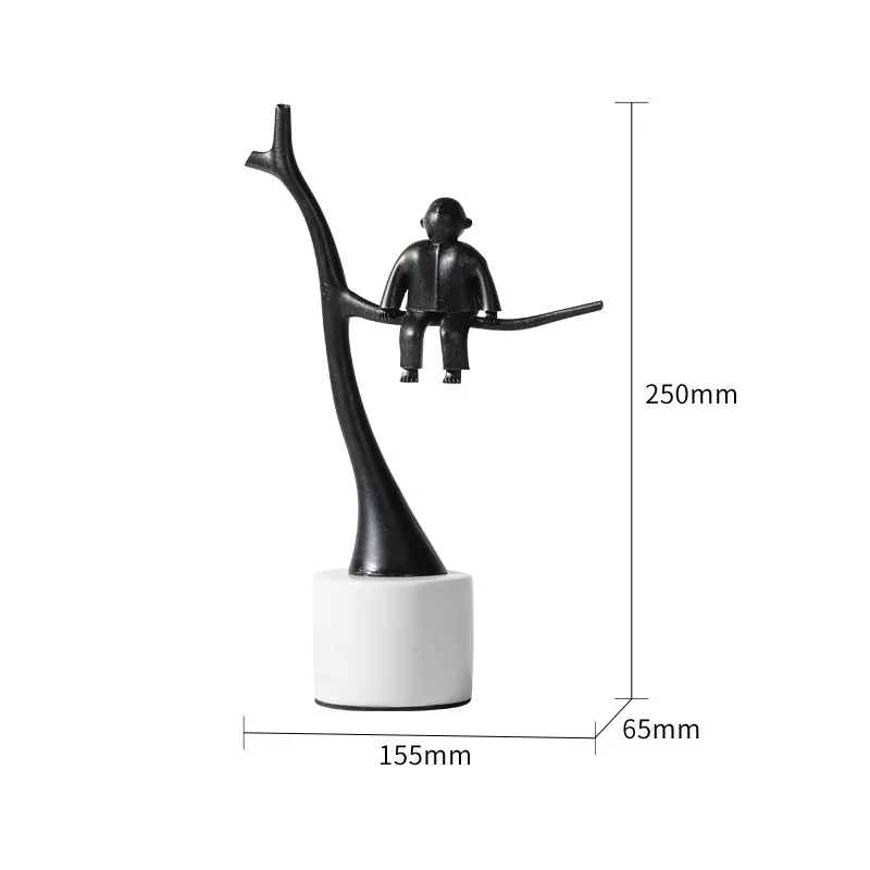 Modern Light Luxury Home Model Room Porch Metal Figure Sculpture Hotel Lobby Exhibition Hall TV Cabinet Desktop Decoration