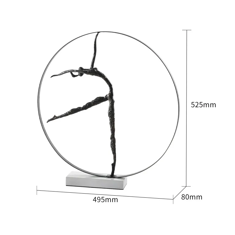 Modern Light Luxury Home Model Room Porch Metal Figure Sculpture Hotel Lobby Exhibition Hall TV Cabinet Desktop Decoration