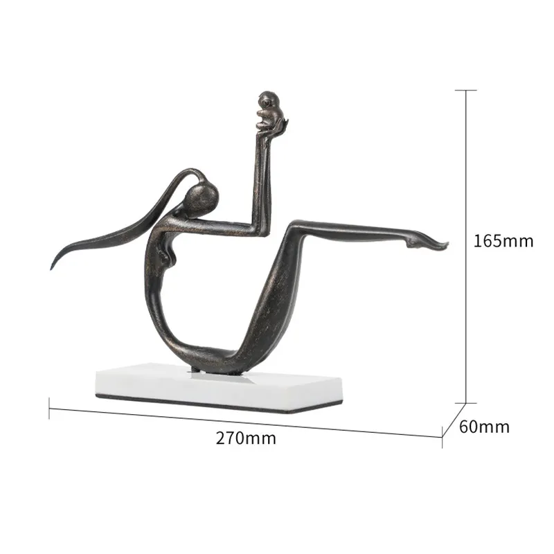 Modern Light Luxury Home Model Room Porch Metal Figure Sculpture Hotel Lobby Exhibition Hall TV Cabinet Desktop Decoration