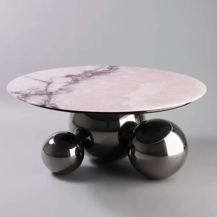 Modern Living Room Art Furniture Round Coffee Table Sphere Table Base