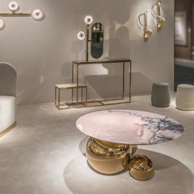 Modern Living Room Art Furniture Round Coffee Table Sphere Table Base