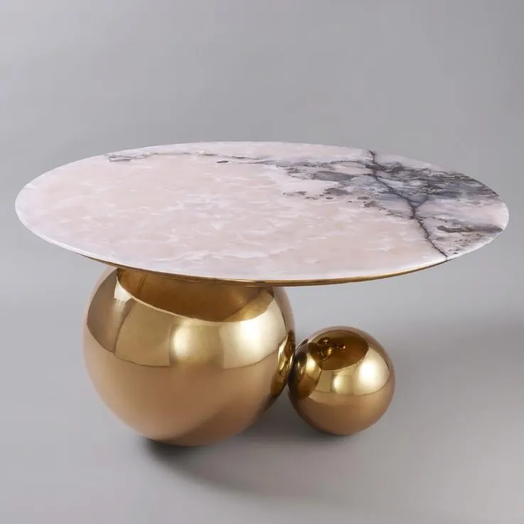 Modern Living Room Art Furniture Round Coffee Table Sphere Table Base