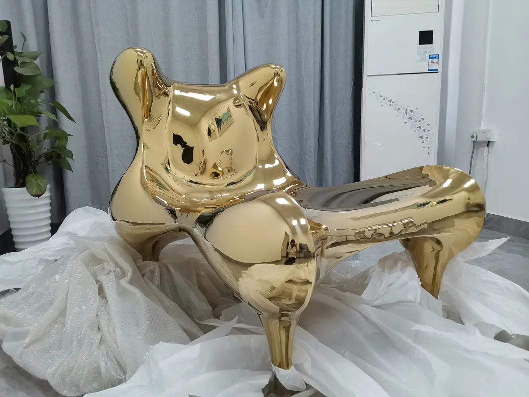 Modern Living Room Art Furniture Wingback Sofa Stainless Steel Chair for Collection