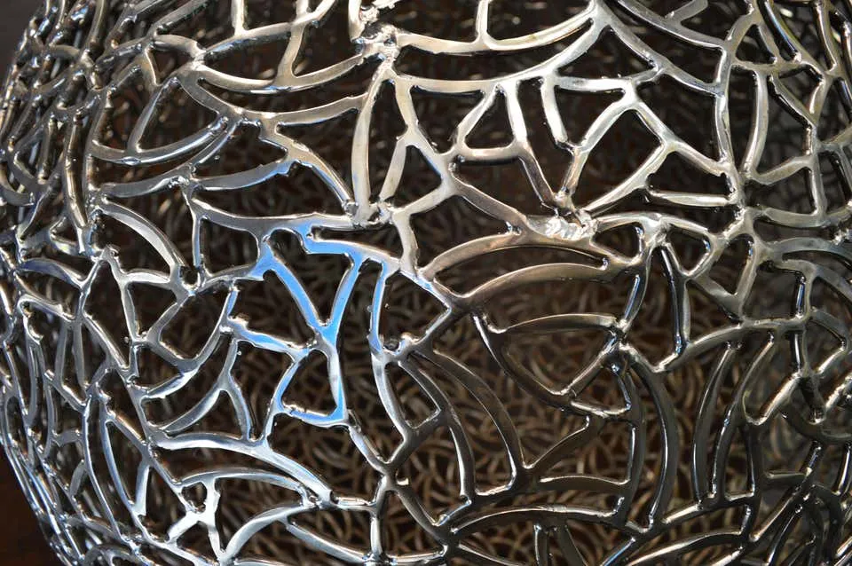 Modern Rose Pattern Sphere Ball Shaped Sculpture