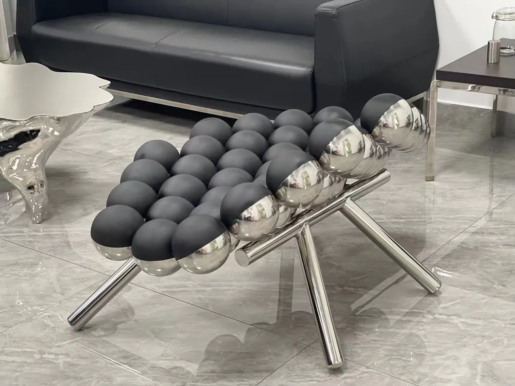 Modern Stainless Steel Ball Sculpture Sphere Bubble Art Furniture for Decoration