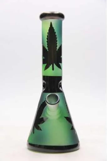 New Mini 9.8 Inches Tall Green 7mm Thick Beaker Glass Water Smoking Pipes Wholesale Hot