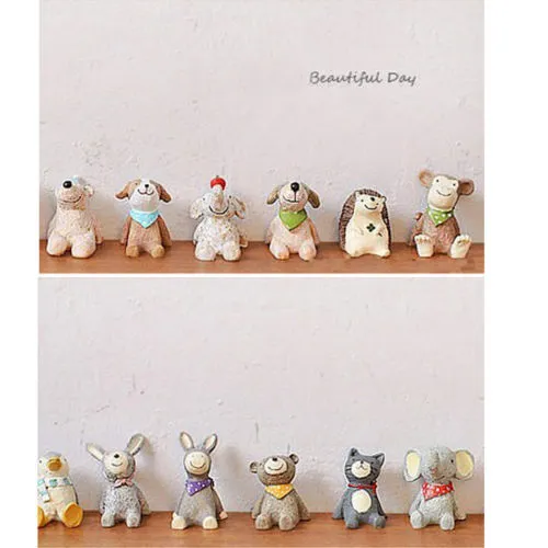 Novelty Resin Mini Animal Figurines Figure Japan Cartoon Animals Home Decor Gift
