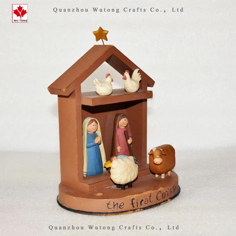 OEM Christmas Church Figurine Animal Crafts Resin Holiday Decor