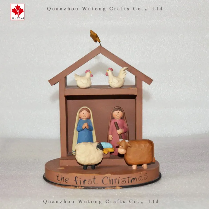 OEM Christmas Church Figurine Animal Crafts Resin Holiday Decor