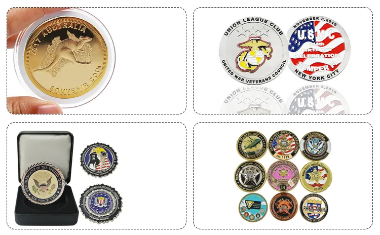OEM Custom Soft Enamel 3D Metal Military Air Force Sheriff Challenge Coin