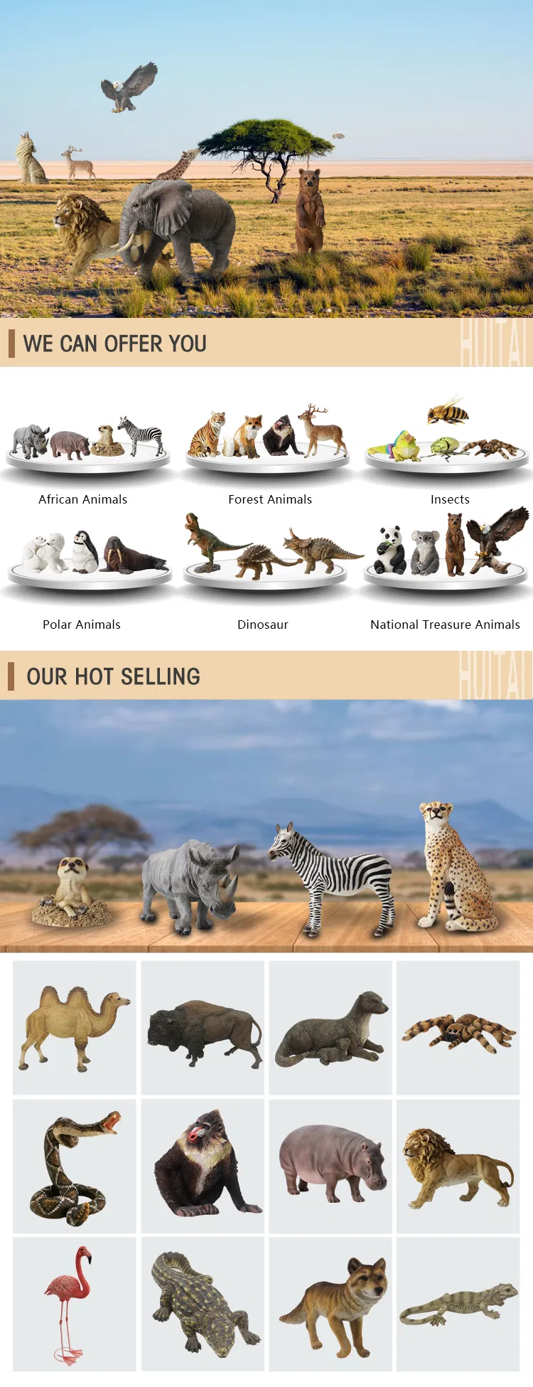 OEM Design Customizing Size 6FT Animal Props Sculpture Statue for Kids Garden Park