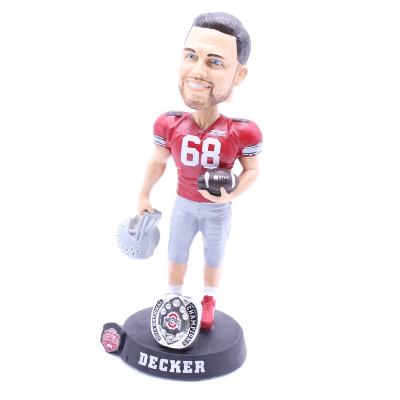 OEM Gift Idea Handmade Dashboard Bobble Doll Collection Figurines Gifts Rugby Player Bobble Head for Decoration