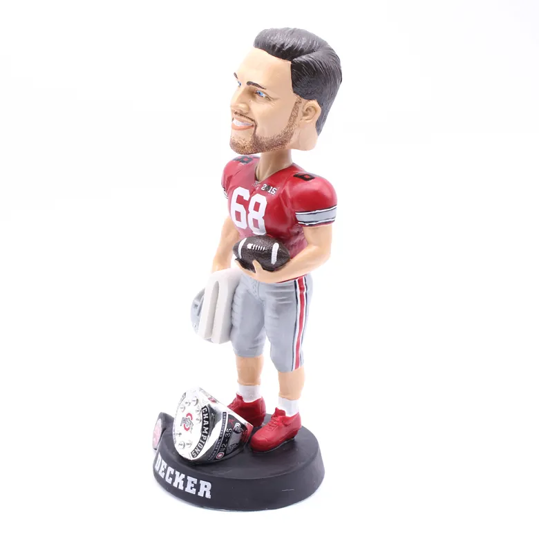 OEM Gift Idea Handmade Dashboard Bobble Doll Collection Figurines Gifts Rugby Player Bobble Head for Decoration