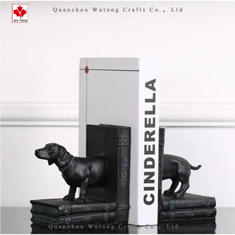 OEM Resin Black Dog Dachshund Book End Stand Home Decor