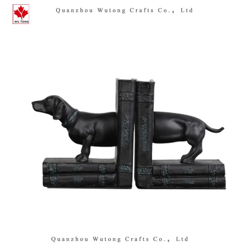 OEM Resin Black Dog Dachshund Book End Stand Home Decor
