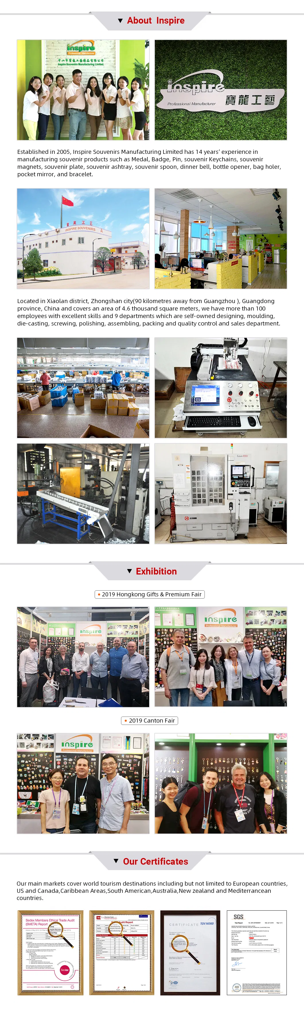 OEM Zinc Alloy Charm Keychain for Souvenir