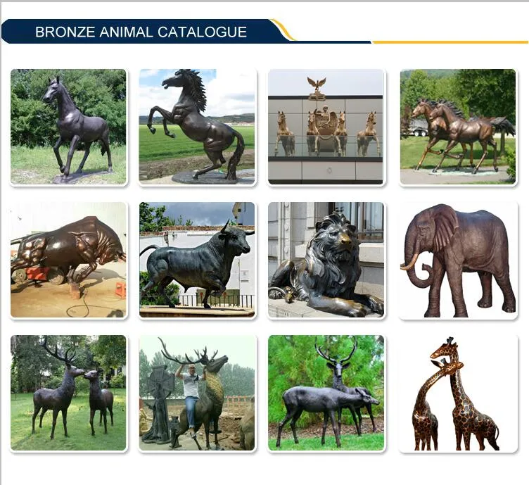 Outdoor Bronze Wolf Animal Sculpture for Garden Decoration