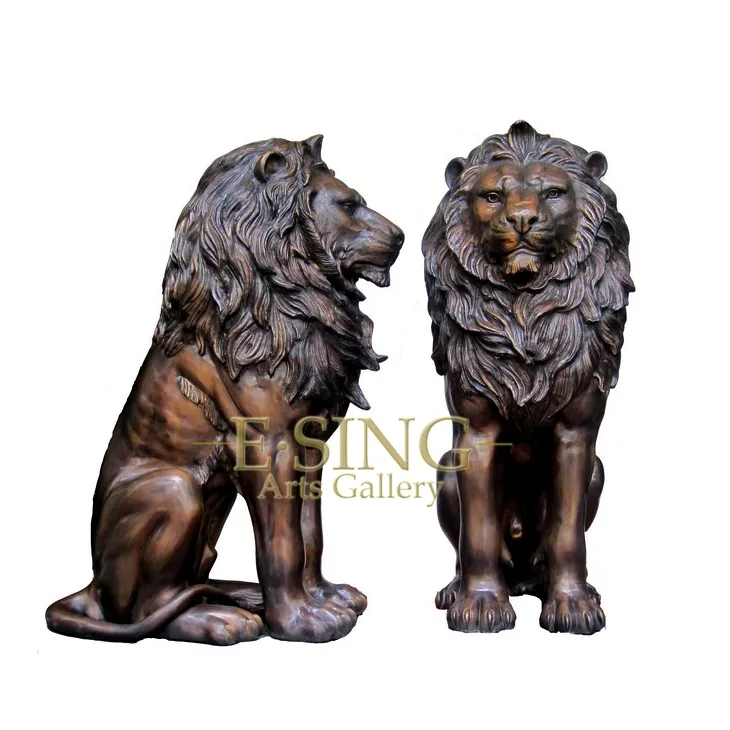 Outdoor Decorative Outdoor Bronze Walking Lion Sculpture Animal State for Garden Villa House