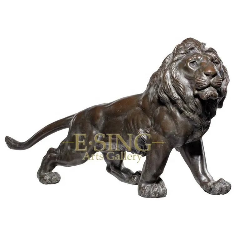 Outdoor Decorative Outdoor Bronze Walking Lion Sculpture Animal State for Garden Villa House