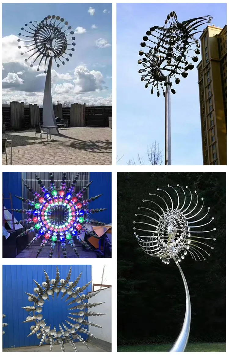 Outdoor Large Abstract Metal Stainless Steel Wind Spinner Kinetic Sculpture for Sale