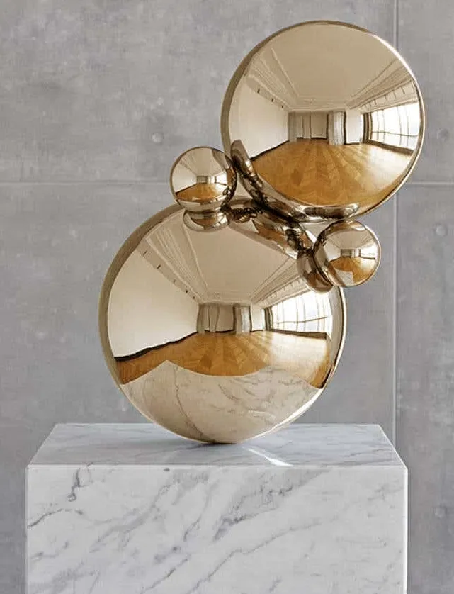 Outdoor or Indoor Decoration Sphere Sculpture Stainless Steel Balls Desk Ornament