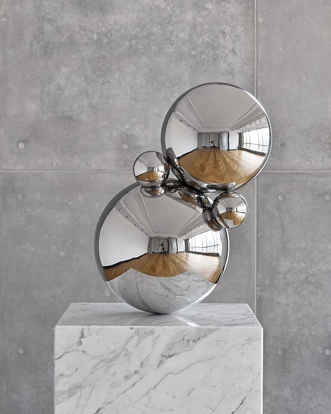 Outdoor or Indoor Decoration Sphere Sculpture Stainless Steel Balls Desk Ornament