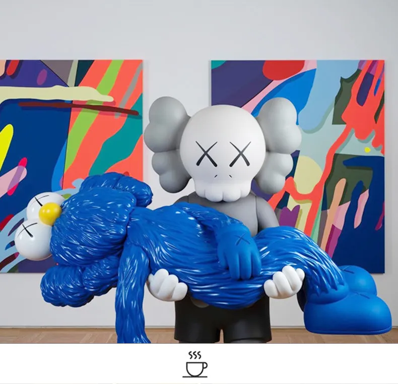 Perfect Design Resin Crafts Fiberglass Kaws Statue with High Quality
