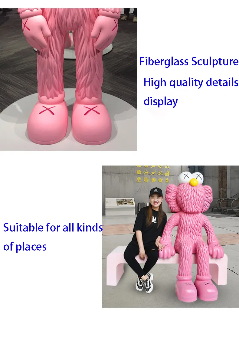 Perfect Design Resin Crafts Fiberglass Kaws Statue with High Quality